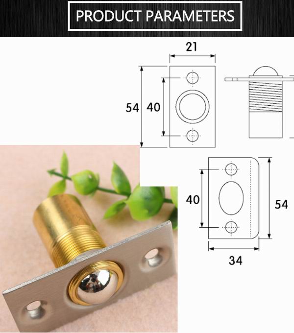 High quality matt black door Brass door ball catcher roller Made in China